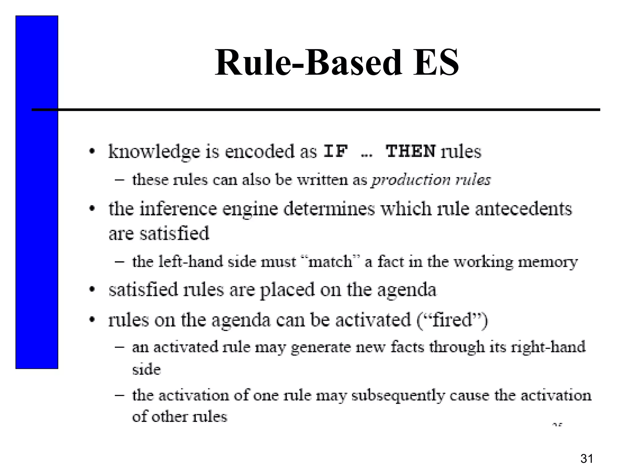 31
Rule-Based ES
 
