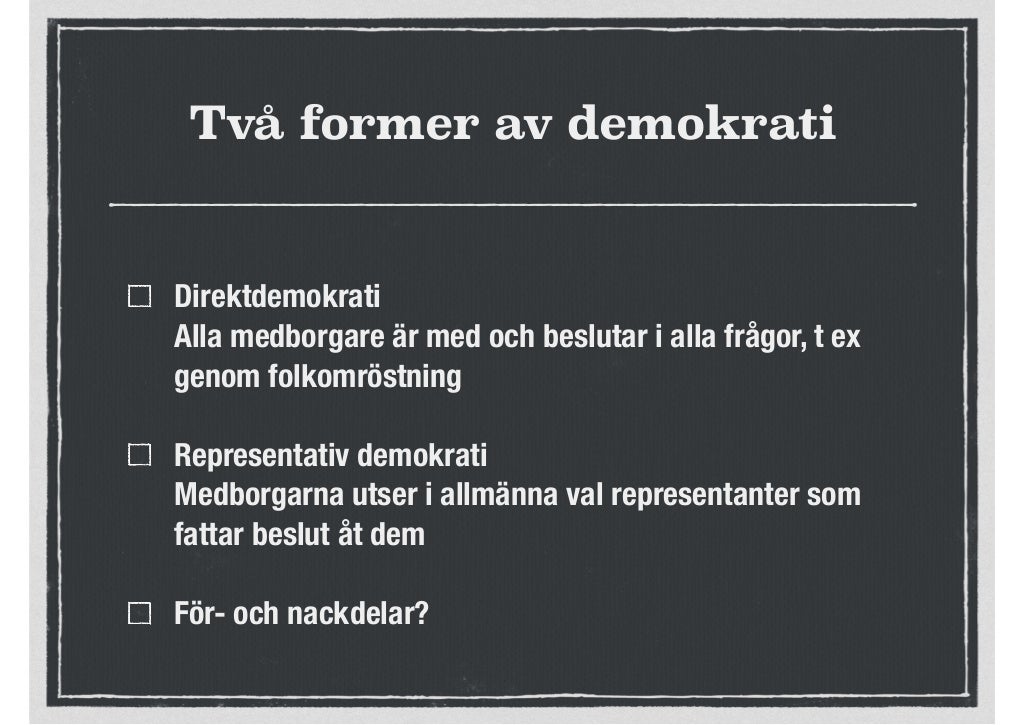 Representativ Demokrati Fördelar Och Nackdelar