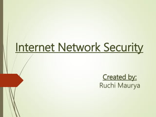 Internet Network Security
Created by:
Ruchi Maurya
 