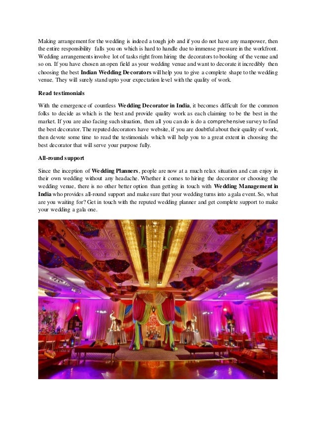 Renowned Indian Wedding Decorators Can Turn Wedding Venues Amazing