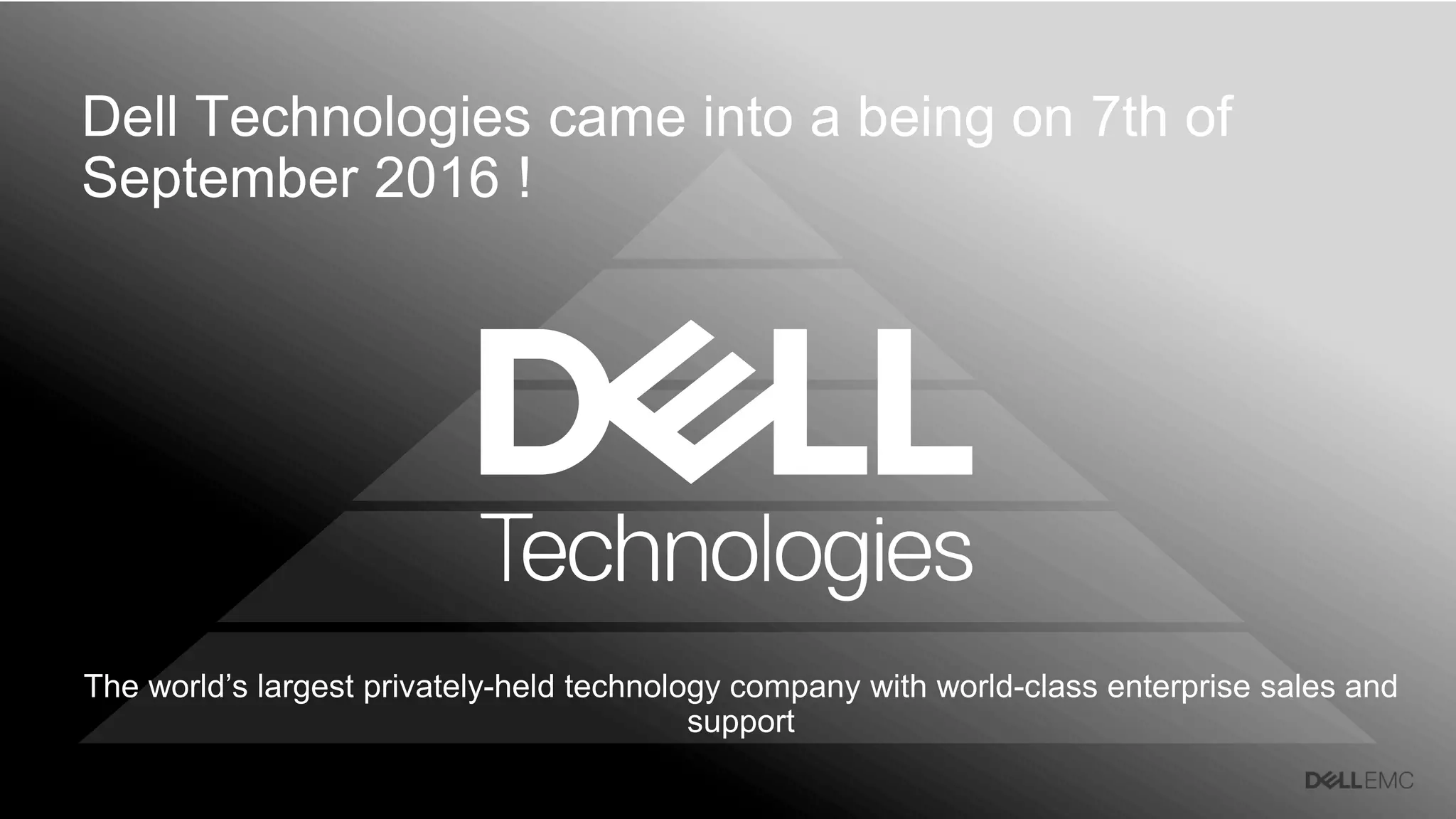 Dell - Internal Use - Confidential1 of 78
Dell Technologies came into a being on 7th of
September 2016 !
The world’s largest privately-held technology company with world-class enterprise sales and
support
 