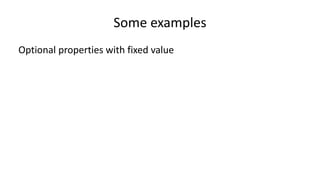 Extension mechanism
SHACL offers an extension mechanism based on SPARQL
In principle, it should be possible to add other mechanisms
<http://www.w3.org/2000/01/rdf-schema#> sh:prefix "rdfs" .
:SpanishLabelsShape a sh:Shape ;
sh:constraint [
a sh:SPARQLConstraint ;
sh:message "Values must be literals with Spanish language tag." ;
sh:sparql """SELECT $this ($this AS ?subject)
(rdfs:label AS ?predicate)
(?value AS ?object)
WHERE { $this rdfs:label ?value .
FILTER (!isLiteral(?value) || !langMatches(lang(?value), "es"))""" ;
] .
Try it: http://goo.gl/Wf1Lxn
 