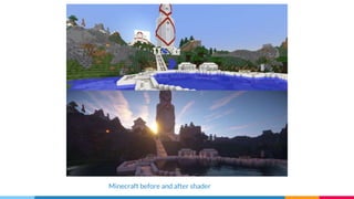 Minecraft before and after shader
 