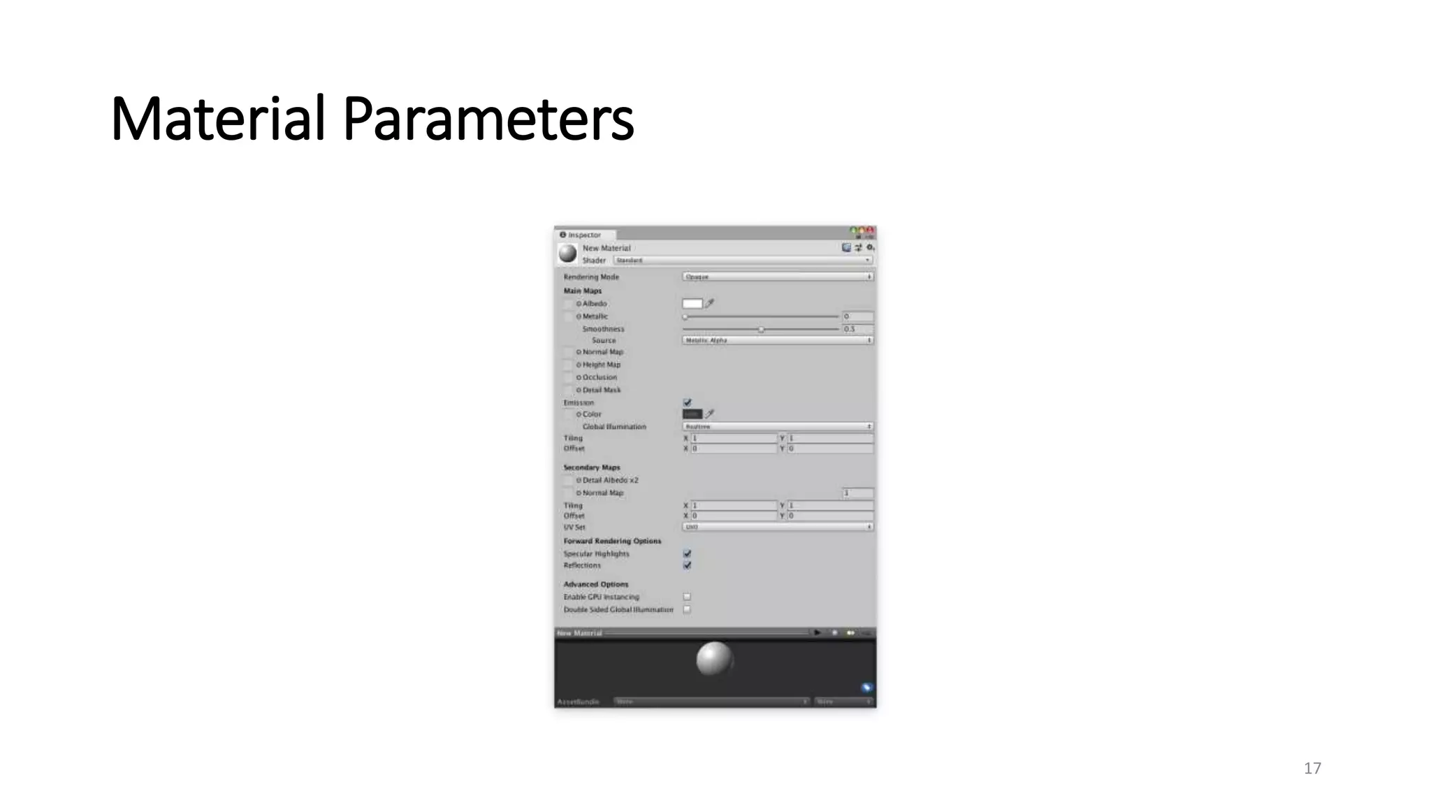 Material Parameters
17
 