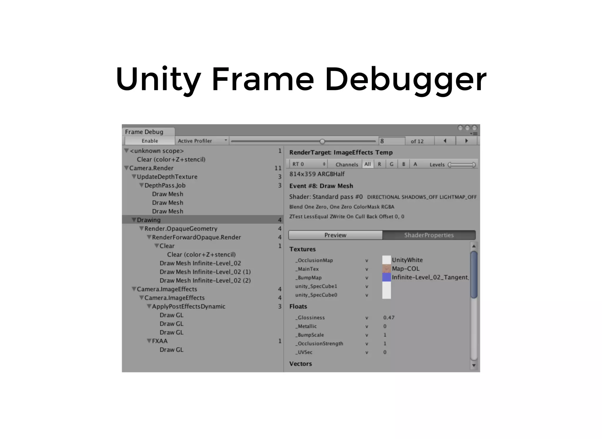 Unity Frame DebuggerUnity Frame Debugger
 
