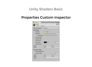 Unity Shaders BasicUnity Shaders Basic
Properties Custom InspectorProperties Custom Inspector
 