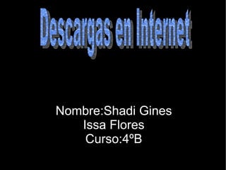 Nombre:Shadi Gines Issa Flores Curso:4ºB Descargas en Internet 
