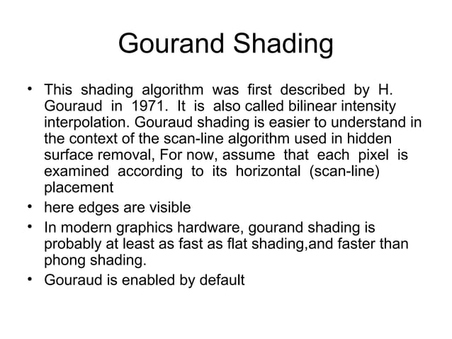 Shading and two type of shading flat shading and gauraud shading with ...