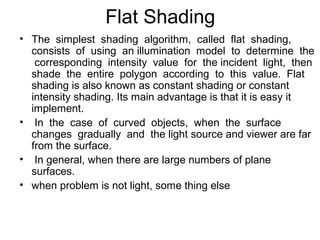 Shading and two type of shading flat shading and gauraud shading with ...