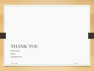 THANK YOU
Suyash Sahu
IIIsem
0233AR151027
11/29/2016Suyash Sahu IIIsem 16
 