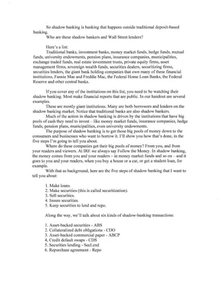 Introduction to Shadow Banking