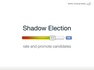 Shadow Election

rate and promote candidates
 