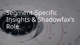 Segment-Specific
Insights & Shadowfax’s
Role
 