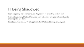 Shadow Users Shadow IT and the Shadowing of IT | PPTX