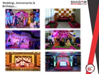 Weddings, Anniversaries &
Birthdays….
 