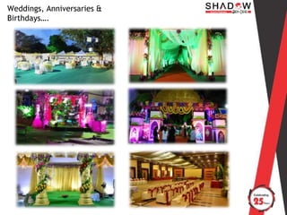 Weddings, Anniversaries &
Birthdays….
 