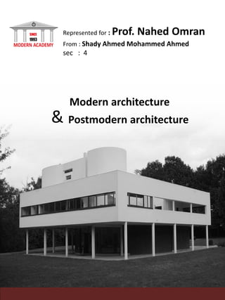 modernism- Modern and post modern Architecture | PDF