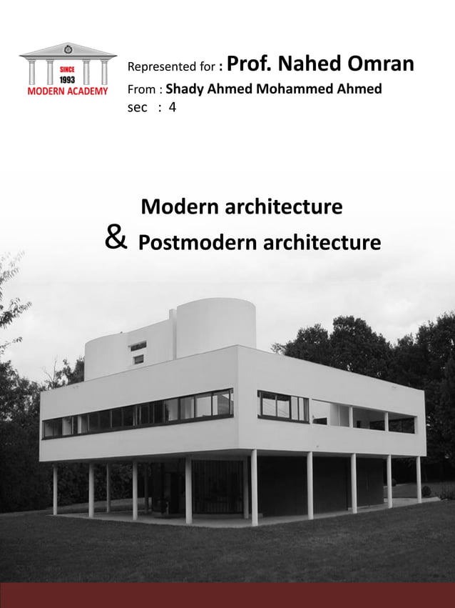 modernism- Modern and post modern Architecture | PDF