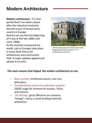 modernism- Modern and post modern Architecture | PDF
