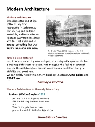 modernism- Modern and post modern Architecture | PDF