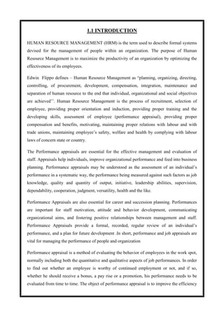 A Study on performance appraisal system and employee benefits of ...