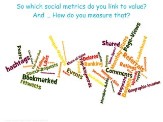 So which social metrics do you link to value?
               And … How do you measure that?




Image source: Rawn Shah, w...