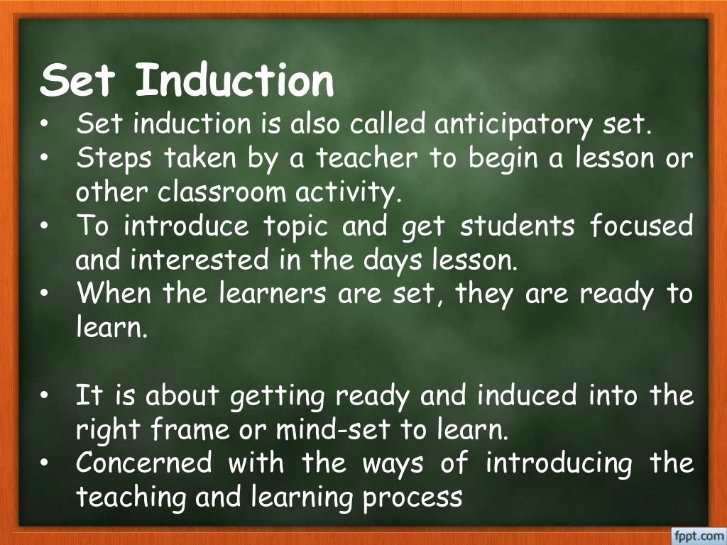 Teaching Skills "Set induction & presentation & lesson plan"