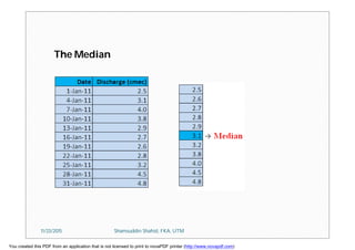The Median
11/23/2015 Shamsuddin Shahid, FKA, UTM
You created this PDF from an application that is not licensed to print to novaPDF printer (http://www.novapdf.com)
 