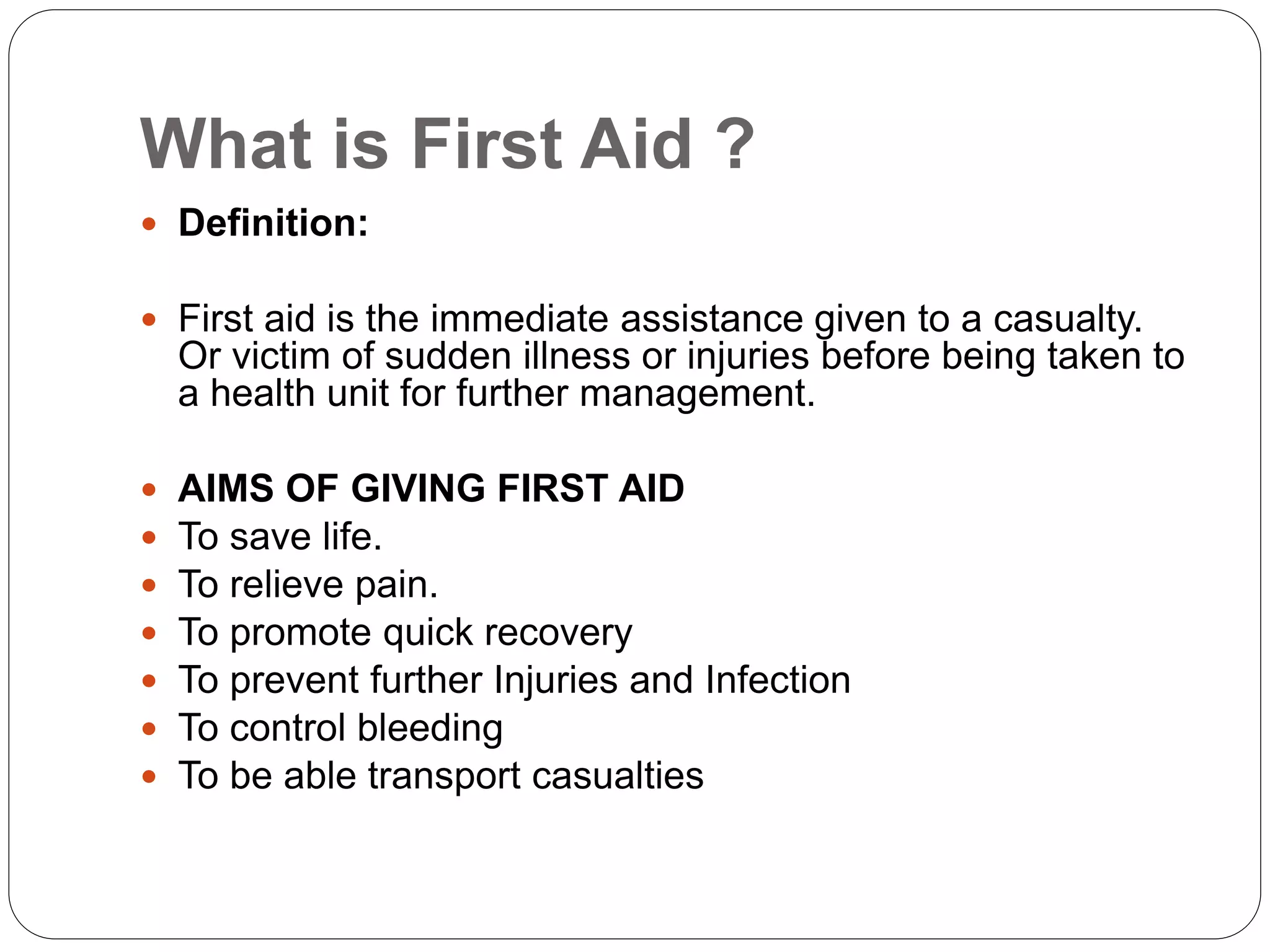 First Aid ppt PPT