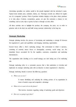 project report on ADVERTISEMENT AND PROMOTION IN SERVICE ORHANISATIONS ...