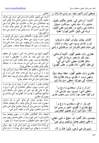 ‫ﺷﺎﻫﻪ ﺟﻮ رﺳﺎﻟﻮ ”ﻣﻌﻨﻰ ۽ ﻣﻄﻠﺐ ﺳﺎن“‬

‫ُ َ‬
‫َ َ‬
‫َ‬
‫ﺟﻴﻜﻲ آﻳﺲ ڏאﻧﻬﻦ ﻋﻬﺪ، ﺳﻮ ﭘﺎري ﻣﻨﮅ ﭘﺎﺗﺎر ۾.‬
‫ِ‬
‫ِ‬

‫5‬
‫ََ ۡ َ َ‬
‫’אﻟﺴﺖ‘ אروאﺣﻦ ﮐﻲ، ﺟﮇﻫﻦ ﺟﺎﮘﺎﻳﻮ َ ِ َ‬
‫ﺟﻠﻴﻞ؛‬
‫َ ِ‬
‫َ ِ‬
‫َ َ‬
‫َ َ َّ ُ‬
‫ُ‬
‫ﺳﻨﺌﻴﻦ رאه، ﺳﻴﺪ ﭼﺌﻲ، ﺳﻮﭠﺎﺋﻮن ﺳﺒﻴﻞ؛‬
‫َ ِ‬
‫ِ‬
‫َِ َ‬
‫وﺣﺪت ﺟﻲ وאديَء ۾، ﻛﻮڙﻳﻦ ﻛﻲ ﻗﻠﻴﻞ؛‬
‫ِ‬
‫َ َ َ ِ‬
‫َ َ َ‬
‫َِ َ‬
‫درﻳﺎه ﺟﻲ دﻟﻴﻞ، ﻟﮑﻴﻦ َﻟﻬﻮאرא ﻛﻴﺎ.‬
‫ِ‬
‫6‬
‫ﮐﺎﻣﺎن، ﭘﭽﺎن، ﭘﭵﺮאن، ُ‬
‫َ ُ‬
‫َ‬
‫ﻟﮁﺎن ۽ ﻟﻮﭼﺎن؛‬
‫َ‬
‫َ َ‬
‫ﺗﻦ ۾ ﺗﺆﻧﺲ ﭘﺮﻳﻦَء ﺟﻲ، ﭘﻴﺎن ﻧﻪ ڍאﭘﺎن؛‬
‫ِ‬
‫َ ِِ‬
‫ِ‬

‫َ ُ َ ُ‬
‫ﺟﻲ ﺳﻤﻨﮉ ﻣﻨﻬﻦ ﻛﺮﻳﺎن، ﺗﻮ‪ ‬ﺳﺮﻛﻴﺎﺋﻲ ﻧﻪ ﭤـﺌﻲ.‬
‫ِ‬
‫ِ‬
‫ُ ِ‬
‫7‬
‫َ‬
‫ﻛﺎري رאت، ﻛﭽﻮ ﮔﮭﮍو، ُאﮢﭩﻴﮧ ُ‬
‫ِ َ‬
‫ِ َ אوﻧﺪאﻫﻲ؛‬
‫ِ‬
‫ِ‬
‫ﭼﻨﮉ ﻧﺎﻟﻮ ﻧﺎهِ ﻛﻮ، درﻳﺎه دڙَ‬
‫َ‬
‫َِ َ َ‬
‫ﻻﺋﻲ؛‬
‫ِ‬
‫ََ‬
‫ﺳﺎﻫﮍ ﻛﺎرڻ ﺳﻬﮣﻲ، آڌيَء ﭤﻲ آﺋﻲ؛‬
‫ِ‬
‫ِ‬
‫َ ُ ِ‬
‫َ ُ‬
‫َ‬
‫אي ﻛﻢ אﻻﻫﻲ، ﻧﺎت ﻛﻨﻦ ۾ ﻛﻴﺮ ﮔِﮭﮍي؟‬
‫ِ‬
‫َ ُ ِ ِ‬
‫َِ‬

‫8‬
‫َ‬
‫ِ َ‬
‫ﻛﺎري رאت، ﻛﭽﻮ ﮔﮭﮍو، ﻧﻜﺎ ﺳﻴﮣﮧ ُ‬
‫ِ َ‬
‫ﺳﺎڻ؛‬
‫ِ‬
‫وﺟﮭﻲ وﻳﺮم ﻧﻪ ﻛﺮي، ﭘﺮﻳﺎن ﻛﺎرڻ ُ‬
‫َ َ َ‬
‫َ‬
‫ِ ﭘﺎڻ؛‬
‫ِ‬
‫ِ‬
‫ﻣﺤﺒﺖ ﮐﻲ ﻣﻬﺮאڻ، ﺳﻜﻲ ﺳﭛ َ ُ‬
‫ُ َ َّ َ‬
‫ُ ُ ِ َ ُ‬
‫ﭘﭧ ﭤﻴﻮ.‬
‫ِ‬
‫9‬
‫ِ َ َ ِ َ‬
‫אورאر ﻧﻪ ﭘﺮאر، وﻳﭽﺎري وه وچ ۾!‬
‫ِ َ ِ‬
‫َ‬
‫ﺳﻜﻲ ڏﻧﻲَء ﺳﭙﺮﻳﻦ، ﭔﻴﻮ ﻣﮍوﺋﻲ ﺗﺎر؛‬
‫ُ ِ‬
‫ِ ِ ِ‬
‫ِ‬
‫ِ‬
‫ُ ِِ‬

‫ُ‬
‫ِ ُ ِ َ ِ ِ ُ َ‬
‫ُ‬
‫ﺗﻮن ﮔﮭﮍ، ﻛﻴﻢ ﻧﻬﺎر، ﭔﮇﻧﺪن ﺳﻴﻦ ﭔﺎﺟﮭﻮن ﻛﺮي.‬
‫ِ‬

‫‪www.voiceofsindh.net‬‬

‫ﻛﺌﻲ.‬
‫َ‬
‫אﻟﺴﺖ ﺟﻲ ڏﻳﻨﻬﻦ، ﺟﮇﻫﻦ ﺷﺎن وאري ڌﮢﻲ‪ ‬روﺣﻦ ﮐﻲ ﺳﺠﺎڳ‬
‫َ‬
‫ﻛﻴﻮ، ﺗﮇﻫﻦ ﻫﻨﻦ ﺳﻨﺌﻴﻦ رאه ﻳﻌﻨﻲ ﺧﺪאﺋﻲ وאٽ ﮘﻮﻟﻲ ﻟﮅي.‬
‫ﭘﻮ‪ ‬ﻫﻴﻜﮍאﺋﻲ‪ ‬ﺟﻲ ﻣﺎﭤﺮ ۾ ﻛﺮوڙن ﻣﺎن ﻛﻲ ﭤﻮرא وﭸﻲ‬
‫رﻫﻴﺎ. دﻧﻴﺎ ﺟﻲ وﻫﻤﻲ ﺳﺎﮔﺮ ﻟﮑﻦ ﮐﻲ ﻟﻮڙﻫﻲ ﮀﮇﻳﻮ. )دﻧﻴﺎ ۾‬
‫ُ‬
‫אﭼﮡ ﮐﺎن ﭘﻮ‪ِ ‬אﻧﺴﺎن אﻫﺎ ﺳﺮت ﭜﻠﺠﻲ وﻳﻮ ۽ ﺣﺮﺻﻦ ﺟﻲ درﻳﺎه‬
‫۾ ﻟﮍﻫﻲ وﻳﻮ.(‬
‫ﮐﺎﻣﺎن، ﺳﮍאن، ﭘﭽﺮאن ۽ ﭰﭥﻜﺎن َ‬
‫ﭘﻴﺌﻲ ۽ ﭘﺮﻳﻦ ﮐﻲ ڏورﻳﺎن ﺑﻪ‬
‫ُ‬
‫ﭘﻴﺌﻲ. ﺳﺮﻳﺮ ۾ ﭘﺮﻳﻦ‪ ‬ﺟﻲ ﺳﻚ ﺟﻲ אﻳﺘﺮي אﺳﺎٽ אﭤﻢ، ﺟﻮ‬
‫ﭘﻴﺌﮡ ﺳﺎن ﺑﻪ ﭘﻴﺎس ﻧﻪ ﭤﻲ ﭔﺠﮭﻴﻢ. ﺟﻲ ﺳﺎرو ﺳﻤﻨﮉ ﮐﮣﻲ وאت‬
‫۾ אوﺗﻴﺎن ﺗﻪ ﺑﻪ ﻣﻮن ﻻ‪ ‬ﺟﻴﻜﺮ ﻫﻚ ڍכ ﺑﻪ ﻛﻴﻦ ﭤﺌﻲ.‬
‫ُ‬
‫אﮢﭩﻴﻬﻴﻦ ﺗﺎرﻳﺦ ﺟﻲ אوﻧﺪאﻫﻲ رאت آﻫﻲ ۽ ﺳﻬﮣﻲ‪ ‬ﮐﻲ ﻛﭽﻮ‬
‫دﻟﻮ ﺳﺎڻ آﻫﻲ. ﭼﻨﮉ ﺟﻮ ﻧﺸﺎن ﺑﻪ ﻛﻮﻧﻬﻲ ۽ درﻳﺎه ۾‬
‫ﻛﮍﻛﺎ ﭘﻴﺎ ﭘﻮن. ﺳﻬﮣﻲ، ﺳﺎﻫﮍ ﻛﺎڻ آڌي‪ ‬رאت درﻳﺎه ﺗﻲ‬
‫آﺋﻲ آﻫﻲ. ِאﻫﻮ ﺳﭛ ڌﮢﻲ‪ ‬ﺟﻲ אﻣﺮ ﻣﻮﺟﺐ ﻫﻮ، ﻧﻪ ﺗﻪ ﺟﻴﻜﺮ‬
‫َ‬
‫ﻛﻴﺮ ﻫﻴﺌﻦ ﻛﻨﻦ ۾ ﻛﺎﻫﻲ ﭘﻮي؟‬
‫رאت אوﻧﺪאﻫﻲ ۽ ﻛﭽﻮ دﻟﻮ، ﻧﻜﺎ ﻛﺎ ﺳﻴﮣﺎه ﺳﺎڻ אﭤﺲ. ﻫﻮ‪‬‬
‫ذرو ﺑﻪ ﻧﻪ ﭤﻲ ﺗﺮﺳﻲ ۽ ﭘﺎڻ ﮐﻲ ﻣﺤﺐ ﺧﺎﻃﺮ ﮐﮣﻲ آب ۾ ﭤﻲ‬
‫ُ‬
‫אﮀﻠﻲ. ﻧﻴﻨﻬﻦ אﮘﻴﺎن ﺳﺎﮔﺮ ﺳﻜﻲ ﻣﻴﺪאن ﭤﻲ ﭘﻴﻮ. )ﺳﭽﻮ ﻋﺸﻖ‬
‫ﻣﻬﺮאڻ ﺗﻮڙي ﺟﺒﻞ ﮐﻲ ﻣﺎت ﻛﻴﻮ ﮀﮇي.(‬
‫وﻳﭽﺎري ﺳﻬﮣﻲ ﻧﻪ אورﻳﻦ‪ ‬ﭜﺮ آﻫﻲ، ﻧﻪ ﭘﺮﻳﻦ‪ ‬ﭜﺮ، ﭘﺮ وچ ﺳﻴﺮ ۾‬
‫آﻫﻲ. ﺳﻨﺪس ﺳﭙﺮﻳﻦ، ﺳﻜﻲ ﻛﻨﮅي‪ ‬ﺗﻲ آﻫﻲ، ۽ وچ ۾‬
‫رﮘﻮ ﺗﺎر ﭘﺎﮢﻲ ﻟﮙﻮ ﭘﻴﻮ آﻫﻲ. אي ﺳﻬﮣﻲ! )אي ﺳﺎﻟﻚ!( ﺗﻮن‬
‫ﻫﻴﮇאﻧﻬﻦ ﻫﻮڏאﻧﻬﻦ ﻧﻪ ﻧﻬﺎر، ﭘﺮ אﻧﺪر ﮔﮭﮍي ﭘﺌﻮ. ڌﮢﻲ، ﭔﮇﻧﺪڙن ﺗﻲ‬
‫ﻣﻬﺮون ﭤﻮ ﻛﺮي.‬
‫ﺳﻤﻨﮉ ﺳﻬﺴﻴﻦ ﺟﻴﻮن ﮐﻲ ﭔﻮڙﻳﻮ آﻫﻲ، ﭘﺮ ﻫﻦ ِאﺳﺘﺮي‪‬‬
‫)ﺳﻬﮣﻲ‪ (‬ﺧﻮد ﺳﻤﻨﮉ ﮐﻲ ﭔﻮڙي ﮀﮇﻳﻮ. ﺳﺎﮔﺮ ﭘﻨﻬﻨﺠﻮ ﻛﻨﮅ،‬
‫ﻛﻨﮅي‪ ‬ﺳﺎن ﻫﮣﻲ، ﭘﺎڻ ﮐﻲ ﺑﻴﺤﺎل ﻛﺮي ﮀﮇﻳﻮ آﻫﻲ. )ﻫﺘﻲ‬
‫ﺷﺎه ﺣﺴﻦ אﻟﺘﻌﻠﻴﻞ ﺳﻬﮣﻲ אﻧﺪאز ۾ ﻛﻢ آﻧﺪي آﻫﻲ.(‬
‫َ‬
‫אﻧﻴﻚ ﺳﺎﮔﺮ ﮔﺠﮕﻮڙون ﻛﻦ ﺗﻪ ﺑﻪ ﺳﻬﮣﻲ ﭘﻨﻬﻨﺠﻮ ﺳﭝﺎُء‬
‫ﻣﭩﺎﺋﮡ وאري ﻧﻪ آﻫﻲ. ِאﻧﻬﻲ‪ ‬رﻳﺖ ﺑﻪ ﻛﻲ ﻣﺤﺒﺘﻮن ﮀﭵﮡ ﺟﻮن‬
‫آﻫﻦ؟ )ﺳﭽﻮ ﻋﺸﻖ ﻛﻬﮍﻳﻦ ﺑﻪ ﻣﺼﻴﺒﺘﻦ ﻫﻴﭟ ﻧﻪ ﭤﻮ ﮀﭵﻲ.(‬

‫01‬
‫ﻫﻦ ﭘﺎر، ﻧﻪ ﻫﻦ، وﻳﭽﺎري وه وچَ‬
‫ِ َ َ‬
‫ُ َّ‬
‫ِ ۾!‬
‫ِ َ ِ‬
‫ﻧﻴﭿ ﻧﻬﺎري ﻧﻪ ﮔﮭﮍي، ﺗﻨﻬﻦ ۾ ﭘﻴﺲ ُ‬
‫َّ‬
‫ﺗﻦ؛‬
‫ِ ُ ِ‬
‫ِ ِ‬
‫َ‬
‫ُ َ ُ َّ‬
‫א﷢! ﺳﺎڻ אﻣﻦ، آرאن ﻛﻨﻬﻦ ُאﻛﺎرﺋﻴﻦ.‬
‫ِ‬
‫11‬
‫َ‬
‫َِ َ َ ﱢ‬
‫ﺳﻬﺴﻴﻦ ﺳﺎﺋﺮ ﮔﺠﻦ، ﺗﻮ‪ ‬ﺳﻬﺞ ﻧﻪ ﻣﭩﻲ ﺳﻬﮣﻲ؛‬
‫َ َ َ َ ِ ُ ِ‬
‫َ‬
‫ِ َ‬
‫ﺗﻪ ﻛﻲ ﻧﻴﻨﻬﻦ ﮀﭵﻦ، ﭘﺮﺗﻬﻴﻦ ﭘﺮﻳﻦ ﺟﻲ؟‬
‫ِ ُ ِ‬
‫ِ َ ﱢ َِ ِ‬
‫אي ﭔﮇﻧﺪڙ ﻣﻨﮅ! ﻣﺤﺒﻮب ﺟﻲ آﮀﻴﻞ ﺗﺮﻫﻲ ﮐﻲ ﻧﻪ ﮀﻬﻪ. ﺳﭝﺎﮢﻲ‬
‫21‬
‫ﺳﭙﻴﺮﻳﺎن ﺟﻲ ﺗﺮﻫﻲ، ﭔﮇي! َ ُ‬
‫)آﺧﺮت ۾ ﻳﺎ ﭘﮁﺎﮢﻲ ﺟﻲ ڏﻳﻨﻬﻦ( ﺗﻮﮐﻲ ﭼﻮﻧﺪא ﺗﻪ ”אﺳﺎن ﺗﻮﮐﻲ‬
‫ُ‬
‫ُ‬
‫َ‬
‫َُ‬
‫ِ ﻫﭣ م ﻻ‪‬؛‬
‫761‬

 