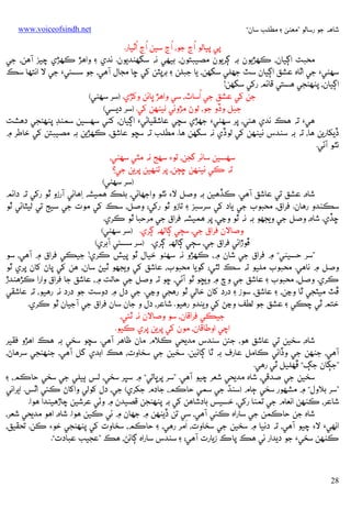 ‫ﺷﺎﻫﻪ ﺟﻮ رﺳﺎﻟﻮ ”ﻣﻌﻨﻰ ۽ ﻣﻄﻠﺐ ﺳﺎن“‬

‫‪www.voiceofsindh.net‬‬

‫ُ ُ‬
‫ُ‬
‫ُ‬
‫ﭘﻲ ﭘﻴﺎﻟﻮ אڃ ﺟﻮ، אڃ ﺳﻴﻦ אڃ אﭤﻴﺎر.‬
‫ﻣﺤﺒﺖ אﮘﻴﺎن، ﻛﻬﮍﻳﻮن ﺑﻪ ﮘﺮﻳﻮن ﻣﺼﻴﺒﺘﻮن، ﺑﻴﻬﻲ ﻧﻪ ﺳﮕﮭﻨﺪﻳﻮن. ﻧﺪي ۽ وאﻫﮍ ﻛﻬﮍي ﭼﻴﺰ آﻫﻦ، ﺟﻲ‬
‫ﺳﻬﮣﻲ‪ ‬ﺟﻲ אﭤﺎه ﻋﺸﻖ אﮘﻴﺎن ﺳﭧ ﺟﮭﻠﻲ ﺳﮕﮭﻦ، ﻳﺎ ﺟﺒﻠﻦ ۽ ﺑﺮﭘﭩﻦ ﮐﻲ ﮀﺎ ﻣﺠﺎل آﻫﻲ، ﺟﻮ ﺳﺴﺌﻲ‪ ‬ﺟﻲ ﻻ אﻧﺘﻬﺎ ﺳﻚ‬
‫אﮘﻴﺎن، ﭘﻨﻬﻨﺠﻲ ﻫﺴﺘﻲ ﻗﺎﺋﻢ رﮐﻲ ﺳﮕﮭﻦ!‬
‫ُ‬
‫ﺟﻦ ﮐﻲ ﻋﺸﻖ ﺟﻲ אﺳﺎٽ، ﺳﻲ وאﻫﮍ ﭜﺎﺋﻦ وﮐﮍي. )ﺳﺮ ﺳﻬﮣﻲ(‬
‫ﺟﺒﻞ وڏو ﺟﻮ، ﻟﻮڻ ﻣﮍوﺋﻲ ﻧﻴﻨﻬﻦ ﮐﻲ. )ﺳﺮ دﻳﺴﻲ(‬
‫ﻫﻲ‪ ‬ﺗﻪ ﻫﻚ ﻧﺪي ﻫﺌﻲ، ﭘﺮ ﺳﻬﮣﻲ‪ ‬ﺟﮭﮍي ﺳﭽﻲ ﻋﺎﺷﻘﻴﺎﮢﻲ‪ ‬אﮘﻴﺎن، ﮐﮣﻲ ﺳﻬﺴﻴﻦ ﺳﻤﻨﮉ ﭘﻨﻬﻨﺠﻲ دﻫﺸﺖ‬
‫ڏﻳﮑﺎرﻳﻦ ﻫﺎ، ﺗﻪ ﺑﻪ ﺳﻨﺪس ﻧﻴﻨﻬﻦ ﮐﻲ ﻟﻮڏي ﻧﻪ ﺳﮕﮭﻦ ﻫﺎ. ﻣﻄﻠﺐ ﺗﻪ ﺳﭽﻮ ﻋﺎﺷﻖ، ﻛﻬﮍﻳﻦ ﺑﻪ ﻣﺼﻴﺒﺘﻦ ﮐﻲ ﺧﺎﻃﺮ ۾‬
‫ﻧﭥﻮ آﮢﻲ.‬
‫ﺳﻬﺴﻴﻦ ﺳﺎﺋﺮ ﮔﺠﻦ، ﺗﻮ‪ ‬ﺳﻬﺞ ﻧﻪ ﻣﭩﻲ ﺳﻬﮣﻲ،‬
‫ﺗﻪ ﻛﻲ ﻧﻴﻨﻬﻦ ﮀﭵﻦ، ﭘﺮ ﺗﻨﻬﻴﻦ ﭘﺮﻳﻦ ﺟﻲ؟‬
‫)ﺳﺮ ﺳﻬﮣﻲ(‬
‫ﺷﺎه، ﻋﺸﻖ ﺗﻲ ﻋﺎﺷﻖ آﻫﻲ. ﻛﮇﻫﻴﻦ ﺑﻪ وﺻﻞ ﻻ‪ ‬ﻧﭥﻮ وאﺟﮭﺎﺋﻲ، ﺑﻠﻚ ﻫﻤﻴﺸﻪ ِאﻫﺎﺋﻲ آرزو ﭤﻮ رﮐﻲ ﺗﻪ دאﺋﻢ‬
‫ﺳﻜﻨﺪو رﻫﺎن. ﻓﺮאق، ﻣﺤﺒﻮب ﺟﻲ ﻳﺎد ﮐﻲ ﺳﺮﺳﺒﺰ ۽ ﺗﺎزو ﭤﻮ رﮐﻲ؛ وﺻﻞ، ﺳﻚ ﮐﻲ ﻣﻮت ﺟﻲ ﺳﻴﺞ ﺗﻲ ﻟﻴﭩﺎﺋﻲ ﭤﻮ‬
‫ﮀﮇي. ﺷﺎه، وﺻﻞ ﺟﻲ وﻳﺠﮭﻮ ﺑﻪ ﻧﻪ ﭤﻮ وﭸﻲ، ﭘﺮ ﻫﻤﻴﺸﻪ ﻓﺮאق ﺟﻲ ﻣﺮﺣﺒﺎ ﭤﻮ ﻛﺮي.‬
‫وﺻﺎﻻن ﻓﺮאق ﺟﻲ، ﺳﭵﻲ ﮘﺎﻟﻬﻪ ﮘﺮي. )ﺳﺮ ﺳﻬﮣﻲ(‬
‫ﭰﻮڙאﺋﻲ ﻓﺮאق ﺟﻲ، ﺳﭵﻲ ﮘﺎﻟﻬﻪ ﮘﺮي. )ﺳﺮ ﺳﺴﺌﻲ آﺑﺮي(‬
‫”ﺳﺮ ﺣﺴﻴﻨﻲ“ ۾ ﻓﺮאق ﺟﻲ ﺷﺎن ۾، ﻛﻬﮍو ﻧﻪ ﺳﻬﮣﻮ ﺧﻴﺎل ﭤﻮ ﭘﻴﺶ ﻛﺮي! ﺟﻴﻜﻲ ﻓﺮאق ۾ آﻫﻲ، ﺳﻮ‬
‫وﺻﻞ ۾ ﻧﺎﻫﻲ. ﻣﺤﺒﻮب ﻣﻠﻴﻮ ﺗﻪ ﺳﻚ ﻟﭥﻲ؛ ﮔﻮﻳﺎ ﻣﺤﺒﻮب، ﻋﺎﺷﻖ ﮐﻲ وﻳﺠﮭﻮ ﭤﻴﮡ ﺳﺎن، ﻫﻦ ﮐﻲ ﭘﺎڻ ﮐﺎن ﭘﺮي ﭤﻮ‬
‫ﻛﺮي. وﺻﻞ، ﻣﺤﺒﻮب ۽ ﻋﺎﺷﻖ ﺟﻲ وچ ۾ وﻳﮁﻮ ﭤﻮ آﮢﻲ، ﮀﻮ ﺗﻪ وﺻﻞ ﺟﻲ ﺣﺎﻟﺖ ۾، ﻋﺎﺷﻖ ﺟﺎ ﻓﺮאق وאرא ﻛﮍﻫﻨﺪڙ‬
‫ﭰﭧ ﻣﻴﭩﺠﻲ ﭤﺎ وﭸﻦ، ۽ ﻋﺎﺷﻖ، ﺳﻮز ۽ درد ﮐﺎن ﺧﺎﻟﻲ ﭤﻮ رﻫﺠﻲ وﭸﻲ. ﺟﻲ دل ۾ دوﺳﺖ ﺟﻮ درد ﻧﻪ رﻫﻴﻮ، ﺗﻪ ﻋﺎﺷﻘﻲ‬
‫ﺧﺘﻢ ﭤﻲ ﭼﻜﻲ ۽ ﻋﺸﻖ ﺟﻮ ﻟﻄﻒ وﭸﮡ ﮐﻲ وﻳﻨﺪو رﻫﻴﻮ. ﺷﺎﻋﺮ، دل و ﺟﺎن ﺳﺎن ﻓﺮאق ﺟﻲ آﺟﻴﺎن ﭤﻮ ﻛﺮي.‬
‫ﺟﻴﻜﻲ ﻓﺮאﻗﺎن، ﺳﻮ وﺻﺎﻻن ﻧﻪ ﭤﺌﻲ،‬
‫אﭼﻲ אوﻃﺎﻗﺎن، ﻣﻮن ﮐﻲ ﭘﺮﻳﻦ ﭘﺮي ﻛﻴﻮ.‬
‫ﺷﺎه، ﺳﺨﻴﻦ ﺗﻲ ﻋﺎﺷﻖ ﻫﻮ، ﺟﺌﻦ ﺳﻨﺪس ﻣﺪﻳﺤﻲ ﻛﻼم ﻣﺎن ﻇﺎﻫﺮ آﻫﻲ. ﺳﭽﻮ ﺳﺨﻲ ﺑﻪ ﻫﻚ אﻫﮍو ﻓﻘﻴﺮ‬
‫آﻫﻲ، ﺟﻨﻬﻦ ﺟﻲ وڏאﺋﻲ ﻛﺎﻣﻞ ﻋﺎرف ﺑﻪ ﭤﺎ ﮘﺎﺋﻴﻦ. ﺳﺨﻴﻦ ﺟﻲ ﺳﺨﺎوت، ﻫﻚ אﺑﺪي ﮔﻞ آﻫﻲ، ﺟﻨﻬﻨﺠﻲ ﺳﺮﻫﺎڻ،‬
‫”ﺟﮙﺎن ﺟﮗ“ ﭰﻬﻠﻴﻞ ﭤﻲ رﻫﻲ.‬
‫ﺳﺨﻴﻦ ﺟﻲ ﺻﺪﻗﻲ، ﺷﺎه ﻣﺪﻳﺤﻲ ﺷﻌﺮ ﭼﻴﻮ آﻫﻲ. ”ﺳﺮ ﭘﺮﭜﺎﺗﻲ“ ۾ ﺳﭙﺮ ﺳﺨﻲ، ﻟﺲ ﭔﻴﻠﻲ ﺟﻲ ﺳﺨﻲ ﺣﺎﻛﻢ، ۽‬
‫”ﺳﺮ ﺑﻼول“ ۾ ﻣﺸﻬﻮر ﺳﺨﻲ ﭴﺎم )ﺳﻨﮅ ﺟﻲ ﺳﻤﻲ ﺣﺎﻛﻢ، ﺟﺎدم ﺟﮑﺮي( ﺟﻲ، دل ﮐﻮﻟﻲ وאﮐﺎڻ ﻛﺌﻲ אﭤﺲ. אﻳﺮאﻧﻲ‬
‫ﺷﺎﻋﺮ، ﻛﻨﻬﻦ אﻧﻌﺎم ﺟﻲ ﺗﻤﻨﺎ رﮐﻲ، ﺧﺴﻴﺲ ﺑﺎدﺷﺎﻫﻦ ﮐﻲ ﺑﻪ ﭘﻨﻬﻨﺠﻦ ﻗﺼﻴﺪن ۾ وﭠﻲ ﻋﺮﺷﻴﻦ ﭼﺎڙﻫﻴﻨﺪא ﻫﻮא.‬
‫ﺷﺎه ﺟﻦ ﺣﺎﻛﻤﻦ ﺟﻲ ﺳﺎرאه ﻛﺌﻲ آﻫﻲ، ﺳﻲ ﺗﻦ ڏﻳﻨﻬﻦ ۾ ﺟﮭﺎن ۾ ﺋﻲ ﻛﻴﻦ ﻫﻮא. ﺷﺎه، אﻫﻮ ﻣﺪﻳﺤﻲ ﺷﻌﺮ،‬
‫َ‬
‫אﻧﻬﻲ‪ ‬ﻻ‪ ‬ﭼﻴﻮ آﻫﻲ، ﺗﻪ دﻧﻴﺎ ۾ ﺳﺨﻴﻦ ﺟﻲ ﺳﺨﺎوت، אﻣﺮ رﻫﻲ، ۽ ﺣﺎﻛﻢ، ﺳﺨﺎوت ﮐﻲ ﭘﻨﻬﻨﺠﻲ ﺧﻮ‪ ‬ﻛﻦ. ﺗﺤﻘﻴﻖ،‬
‫ﻛﻨﻬﻦ ﺳﺨﻲ‪ ‬ﺟﻮ دﻳﺪאر ﺋﻲ ﻫﻚ ﭘﺎכ زﻳﺎرت آﻫﻲ؛ ۽ ﺳﻨﺪس ﺳﺎرאه ﮘﺎﺋﮡ، ﻫﻚ ”ﻋﺠﻴﺐ ﻋﺒﺎدت“.‬

‫82‬

 