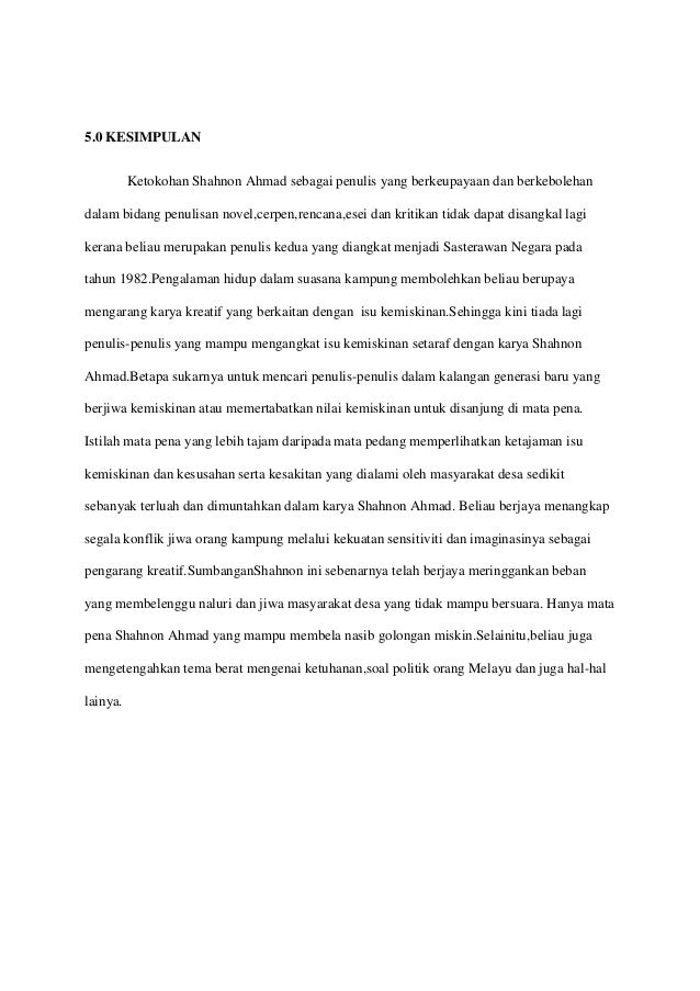 Sumbangan Shahnon Ahmad Sumbangan Shahnon Ahmad