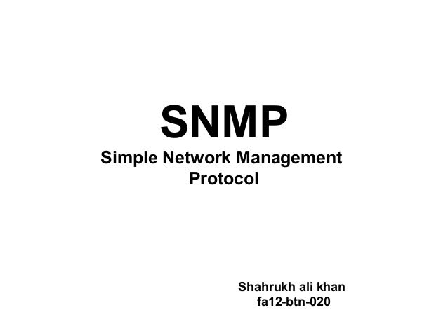 simple network management protocol