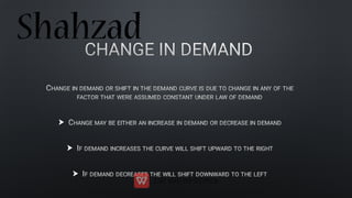 CHANGE IN DEMAND
CHANGE IN DEMAND
CHANGE IN DEMAND
CHANGE IN DEMAND



CHANGE IN DEMAND OR SHIFT IN THE DEMAND CURVE IS DUE TO CHANGE IN ANY OF THE
FACTOR THAT WERE ASSUMED CONSTANT UNDER LAW OF DEMAND
CHANGE IN DEMAND OR SHIFT IN THE DEMAND CURVE IS DUE TO CHANGE IN ANY OF THE
FACTOR THAT WERE ASSUMED CONSTANT UNDER LAW OF DEMAND
CHANGE IN DEMAND OR SHIFT IN THE DEMAND CURVE IS DUE TO CHANGE IN ANY OF THE
FACTOR THAT WERE ASSUMED CONSTANT UNDER LAW OF DEMAND
CHANGE IN DEMAND OR SHIFT IN THE DEMAND CURVE IS DUE TO CHANGE IN ANY OF THE
FACTOR THAT WERE ASSUMED CONSTANT UNDER LAW OF DEMAND
CHANGE IN DEMAND OR SHIFT IN THE DEMAND CURVE IS DUE TO CHANGE IN ANY OF THE
FACTOR THAT WERE ASSUMED CONSTANT UNDER LAW OF DEMAND
CHANGE IN DEMAND OR SHIFT IN THE DEMAND CURVE IS DUE TO CHANGE IN ANY OF THE
FACTOR THAT WERE ASSUMED CONSTANT UNDER LAW OF DEMAND
CHANGE MAY BE EITHER AN INCREASE IN DEMAND OR DECREASE IN DEMAND
CHANGE MAY BE EITHER AN INCREASE IN DEMAND OR DECREASE IN DEMAND
CHANGE MAY BE EITHER AN INCREASE IN DEMAND OR DECREASE IN DEMAND
CHANGE MAY BE EITHER AN INCREASE IN DEMAND OR DECREASE IN DEMAND
IF DEMAND INCREASES THE CURVE WILL SHIFT UPWARD TO THE RIGHT
IF DEMAND INCREASES THE CURVE WILL SHIFT UPWARD TO THE RIGHT
IF DEMAND INCREASES THE CURVE WILL SHIFT UPWARD TO THE RIGHT
IF DEMAND INCREASES THE CURVE WILL SHIFT UPWARD TO THE RIGHT
IF DEMAND DECREASES THE WILL SHIFT DOWNWARD TO THE LEFT
IF DEMAND DECREASES THE WILL SHIFT DOWNWARD TO THE LEFT
IF DEMAND DECREASES THE WILL SHIFT DOWNWARD TO THE LEFT
IF DEMAND DECREASES THE WILL SHIFT DOWNWARD TO THE LEFT
 