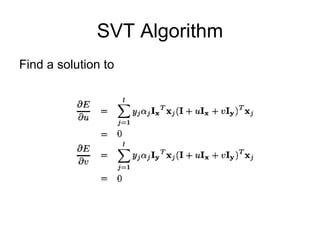 SVT Algorithm Find a solution to 