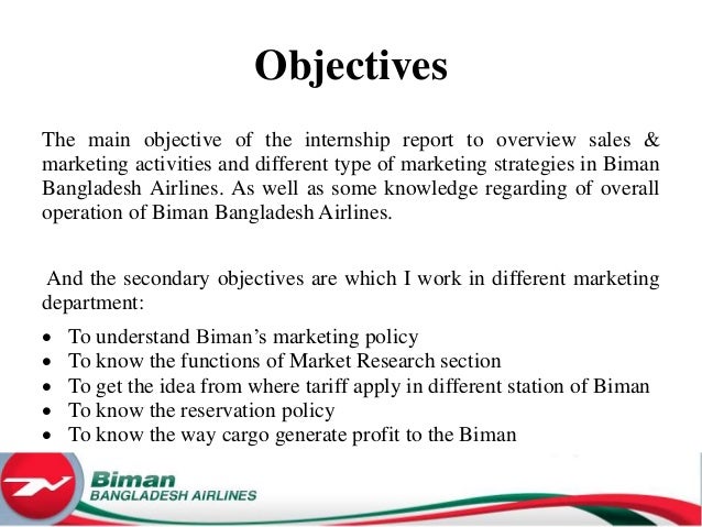 objective for sales and marketing the overview on sales marketing activities in biman objective for sales and marketing the overview on sales marketing activities in biman