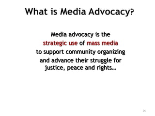 Setting the agenda/getting media attention