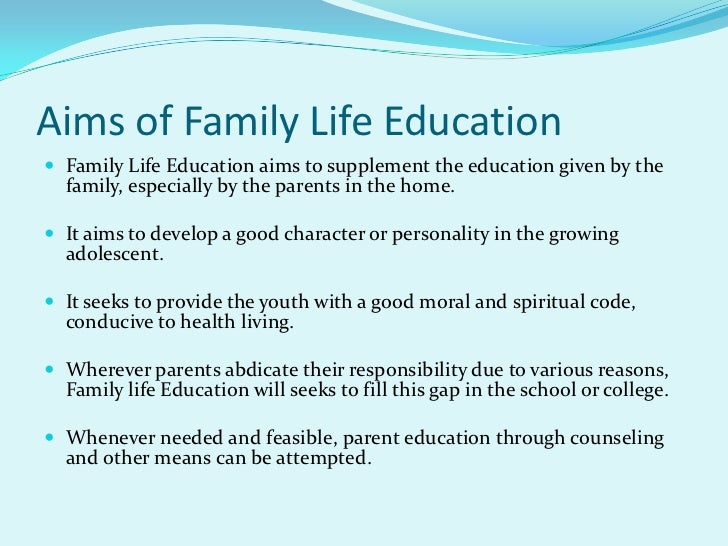 summary of family life education