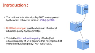 NEP 2020: Transforming Education for a New India" | PPTX