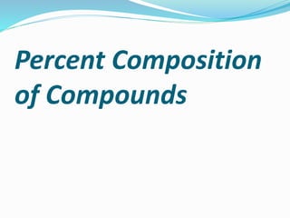 Percent Composition
of Compounds
 
