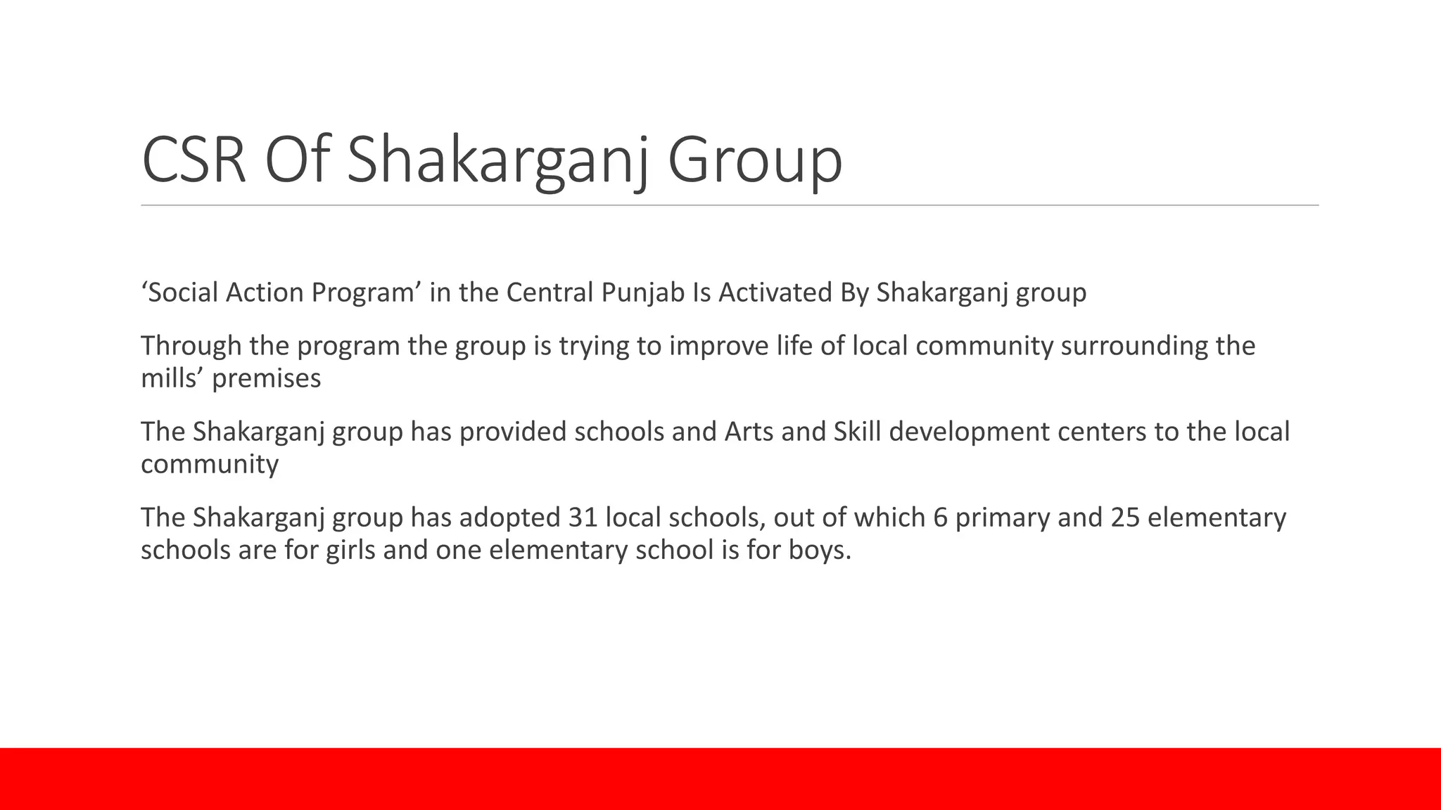 CSR Of Shakarganj Group | PPTX
