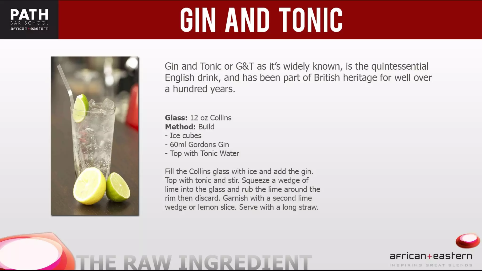 Eastern + African Bartending presentation