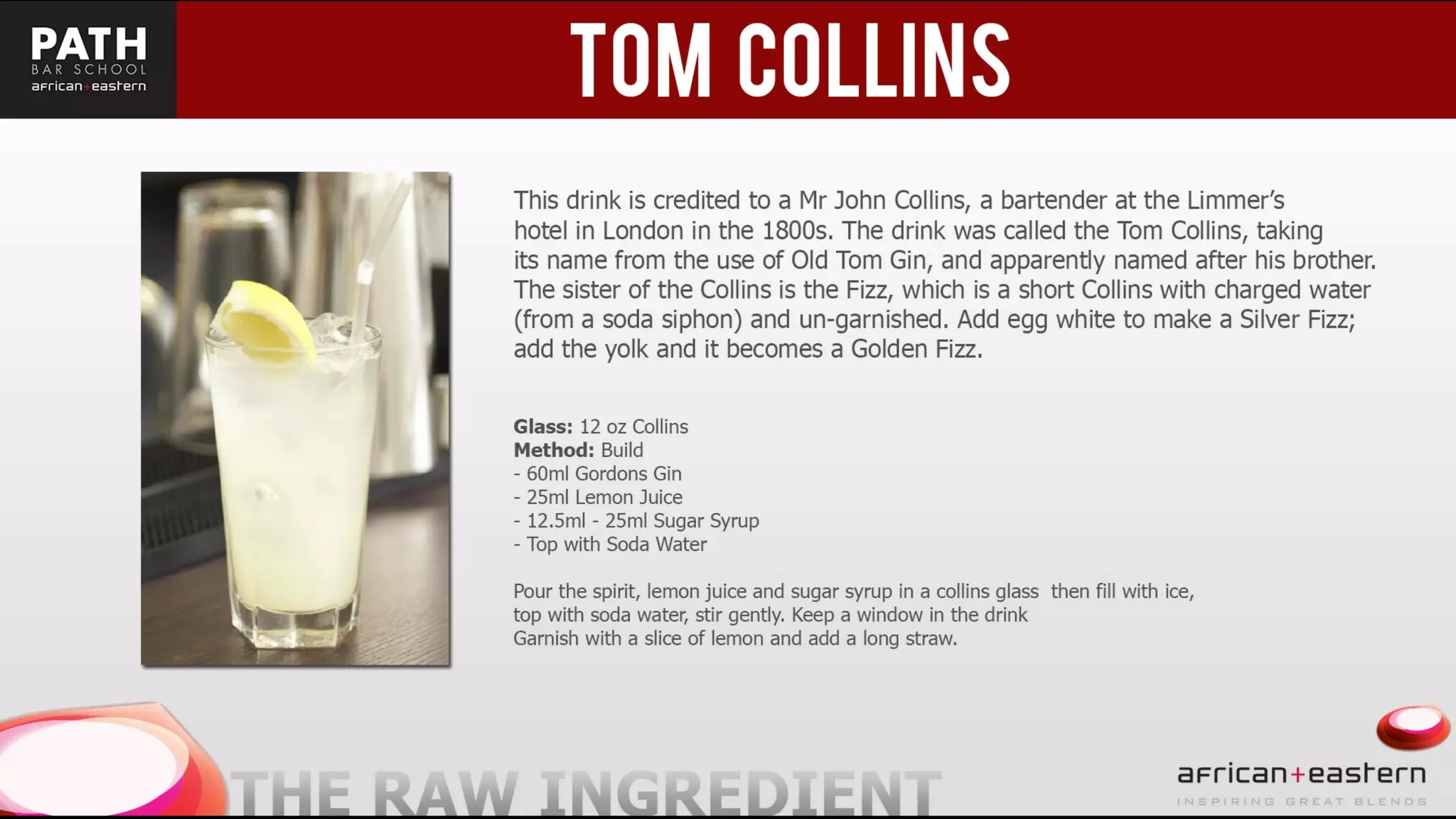 Eastern + African Bartending presentation