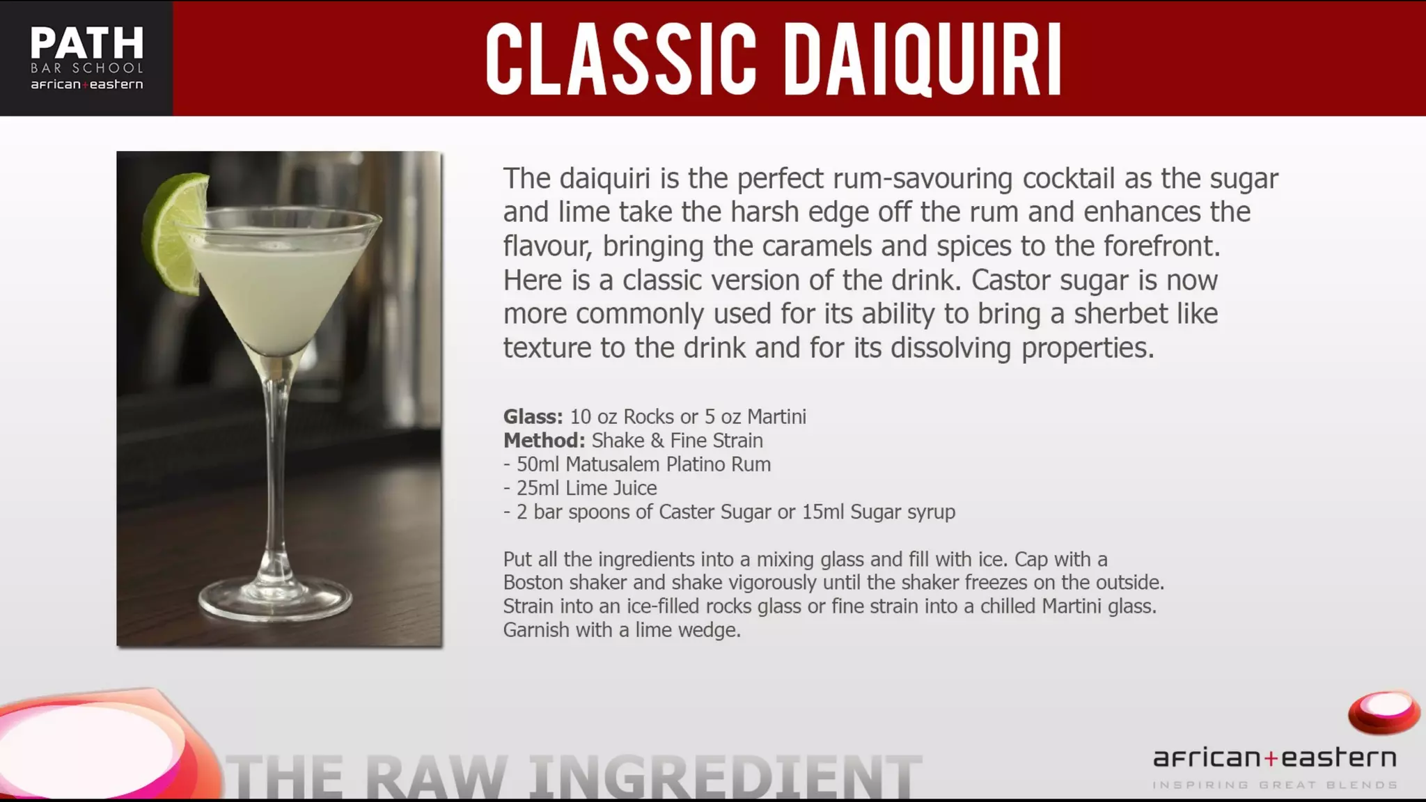 Eastern + African Bartending presentation