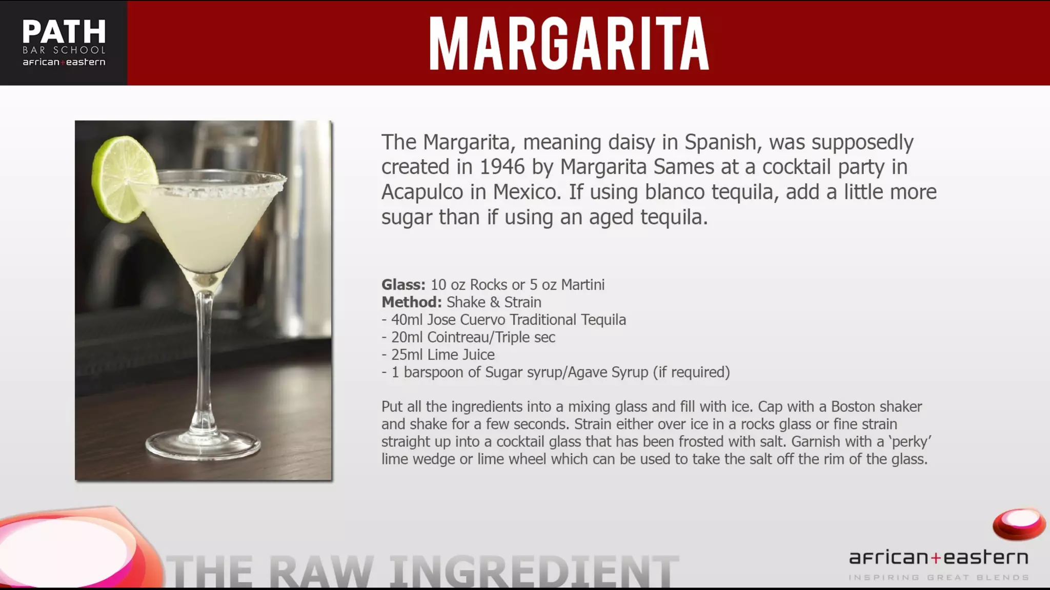 Eastern + African Bartending presentation