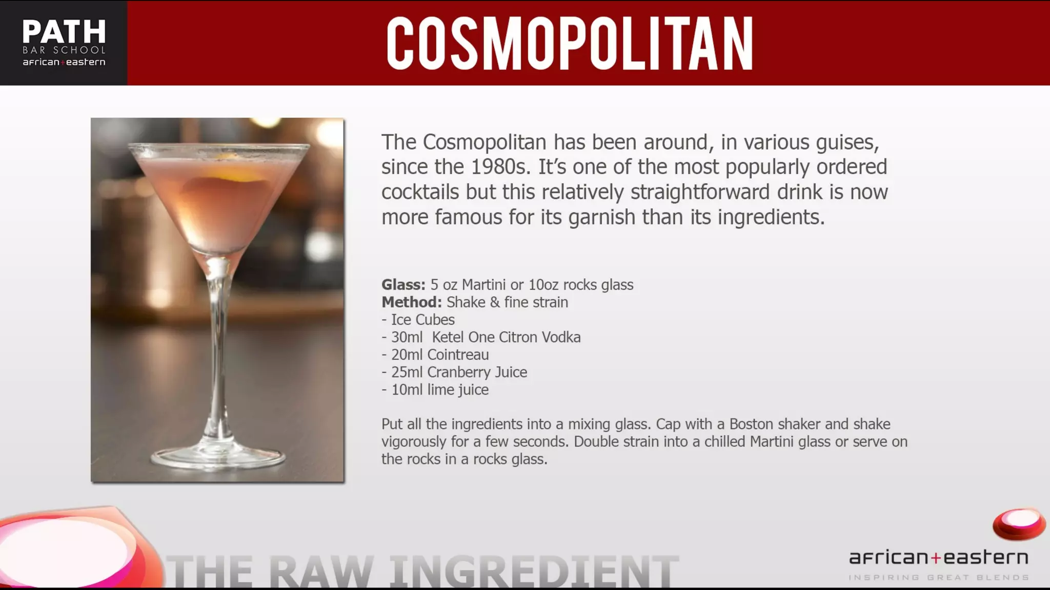 Eastern + African Bartending presentation