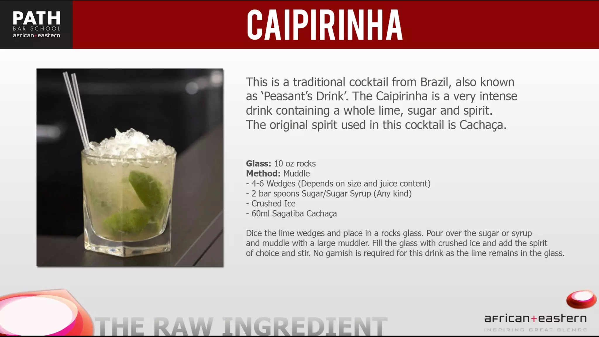 Eastern + African Bartending presentation