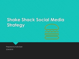 Shake Shack Social Media
Strategy
Prepared by Kate Eyler
2/24/2018
 