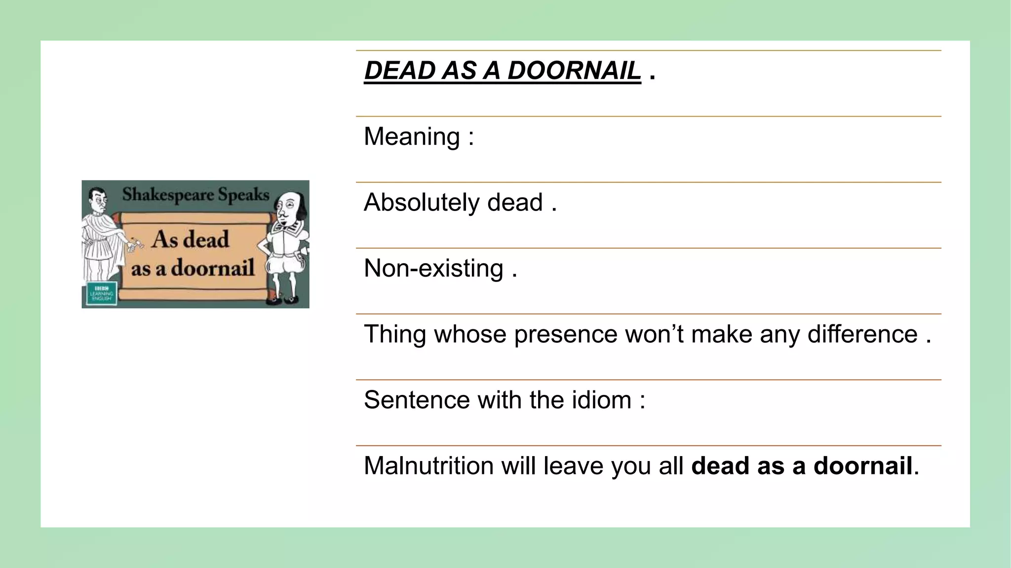 Shakespeare idioms | PPTX